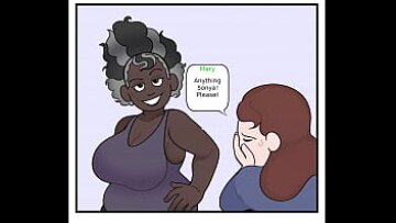 Mătușa Ebony îmi rezolvă problema cu fundul ei mare și curbele BBW